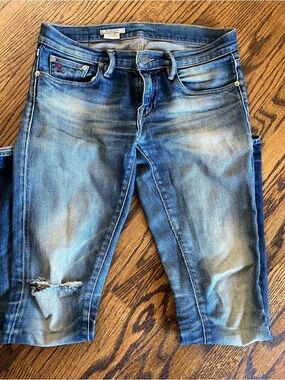 Ralph Lauren Distressed Blue Denim Skinny Jeans